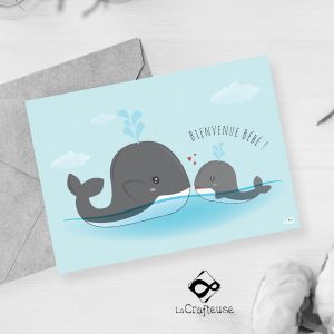 carte postale baleines made in france