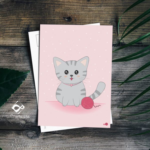 carte postale chaton création française
