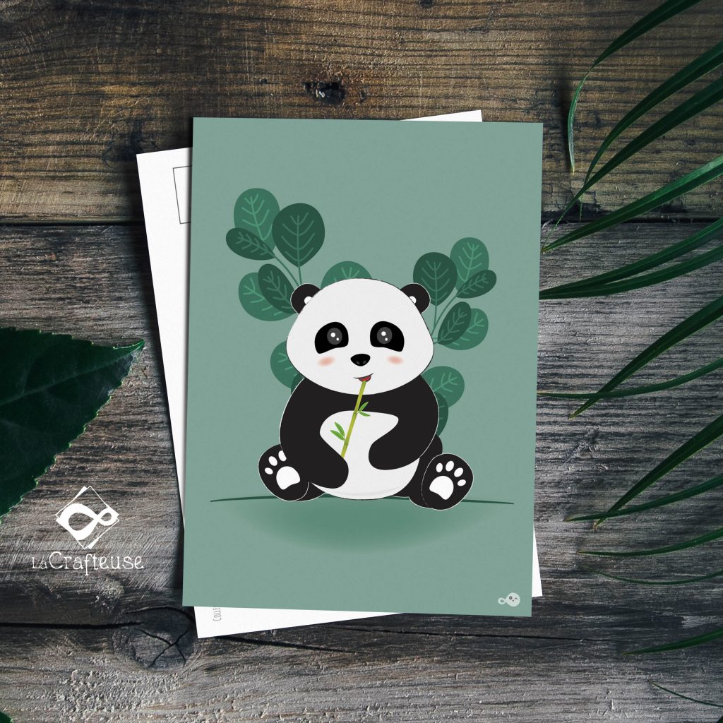 CARTE POSTALE PANDA La Crafteuse