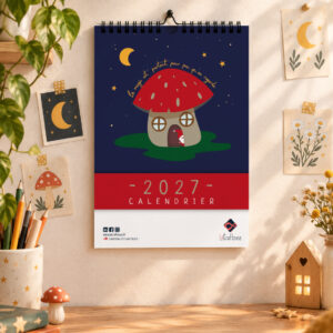 calendrier mural A4 spiritualité mantra mignon sorcière, gnome lutin fée dragon