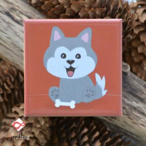 magnet carré chien husky malamute