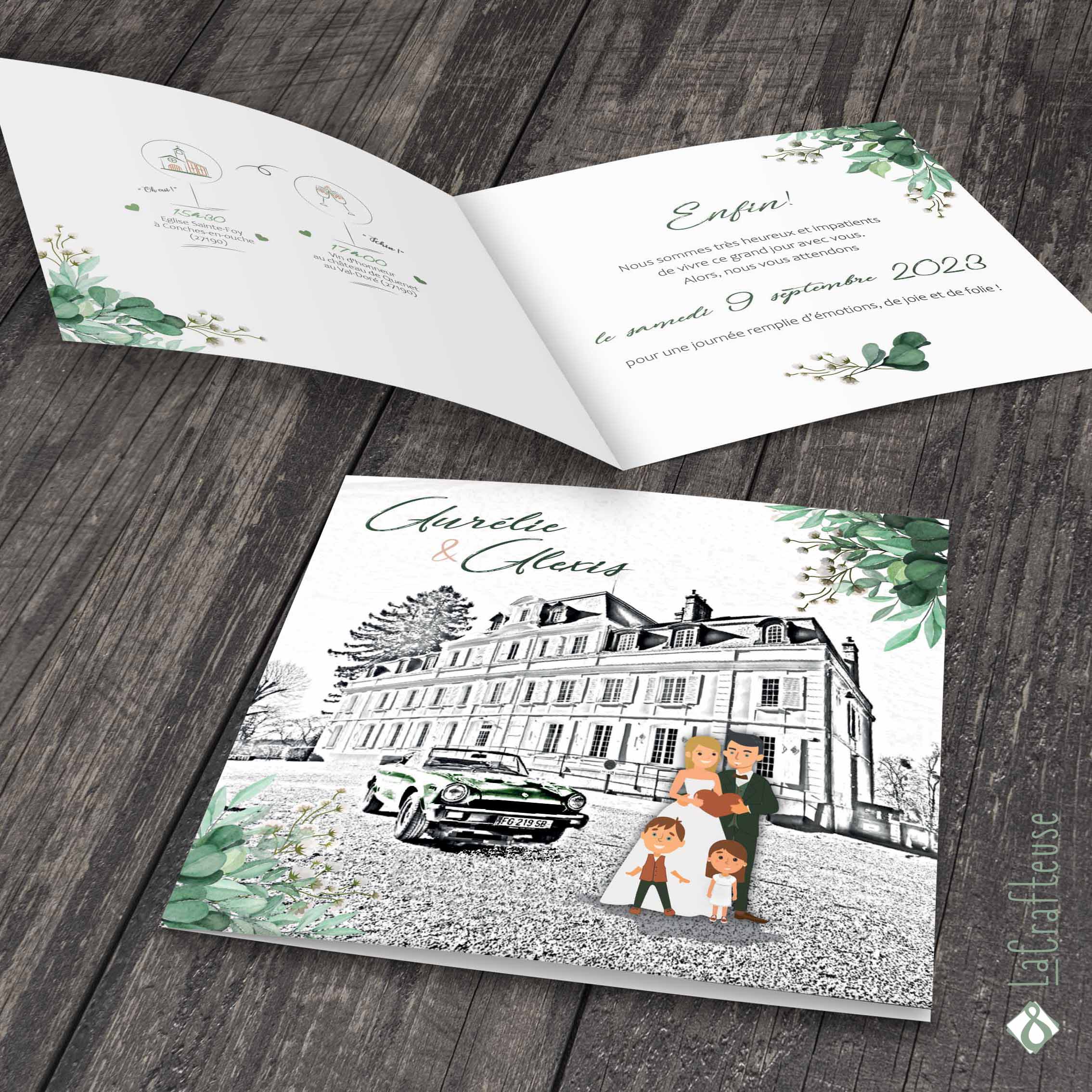 Invitation CH TEAU Personnalisation Personnages Et D cor