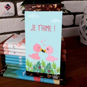 plaquette chocolat saint valentin message je t'aime