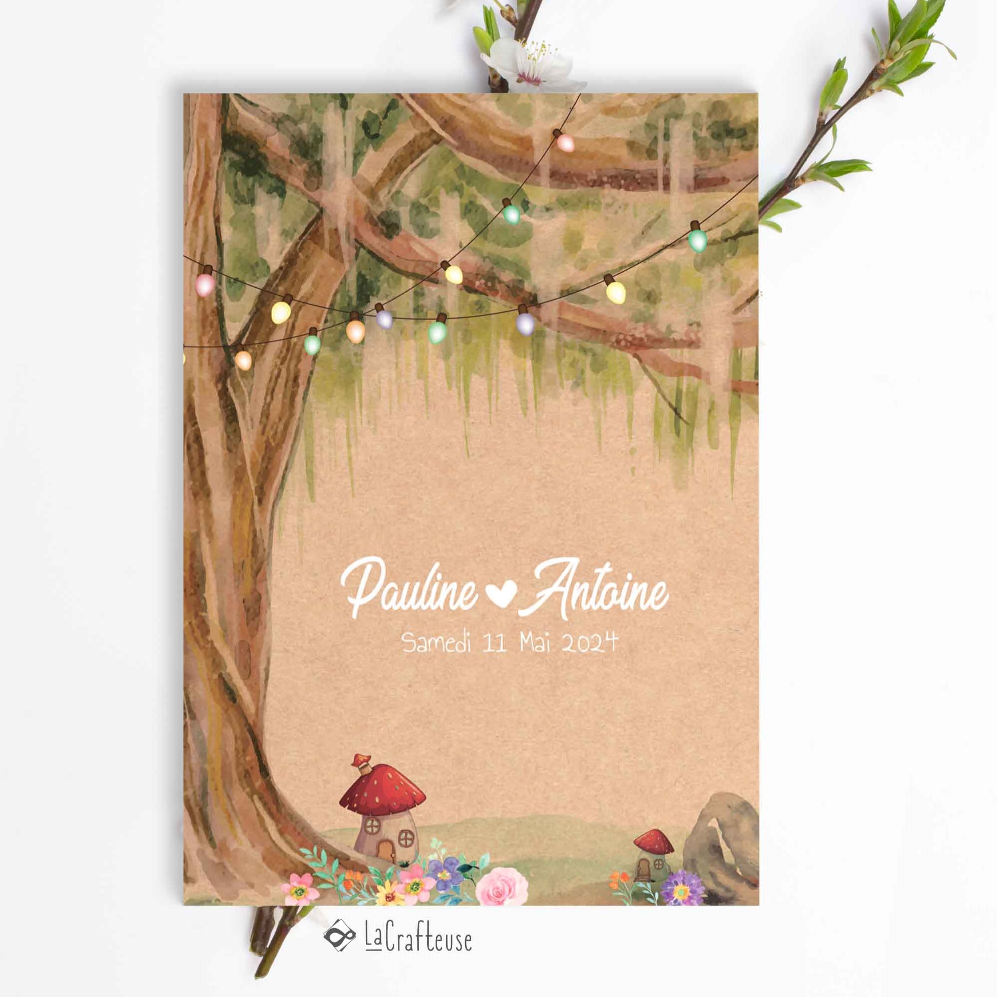 faire part lutin foret magique maison champignon