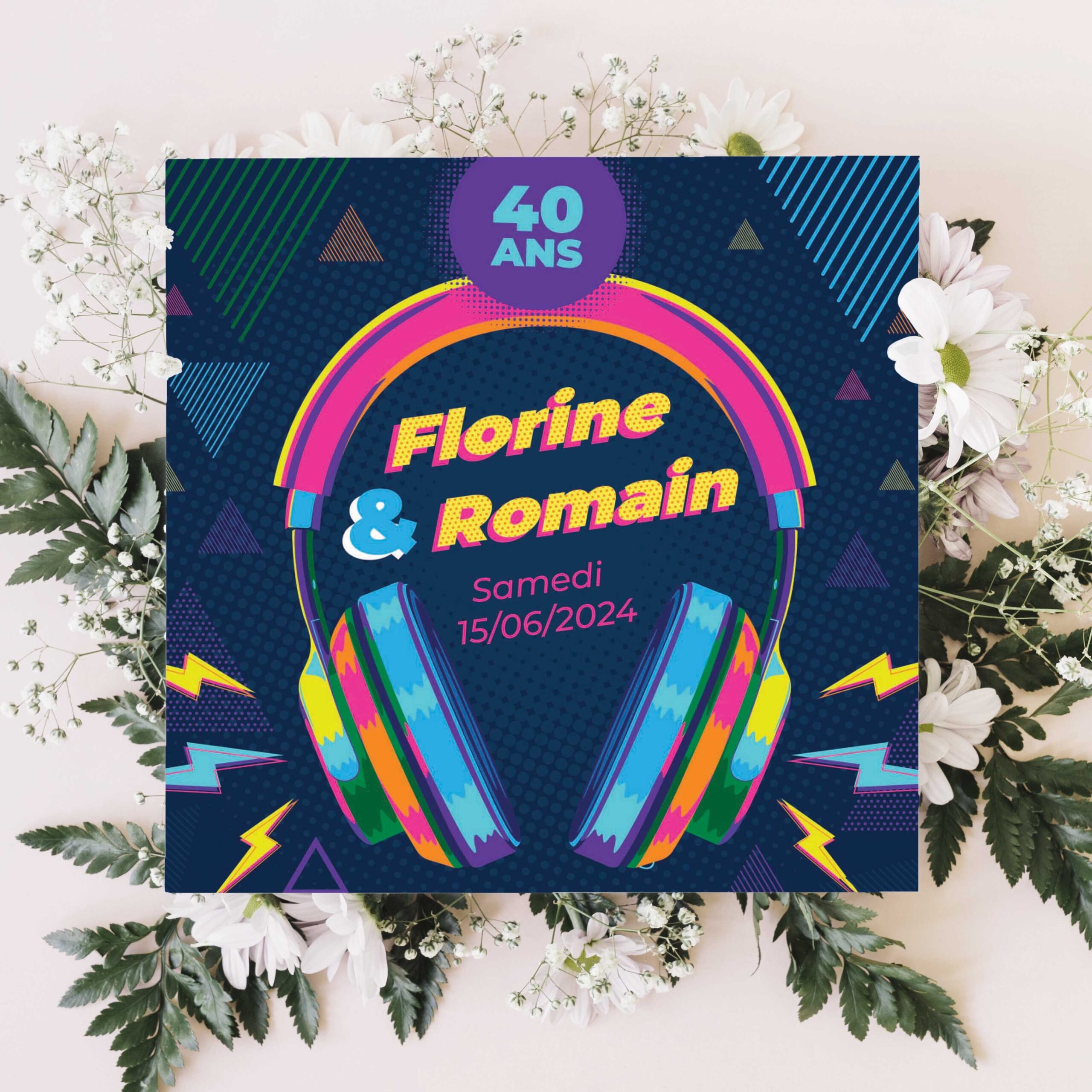 invitation 80's années disco